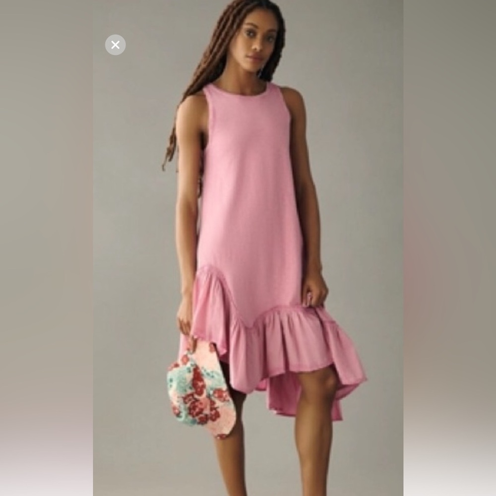 Daily Practice by Anthropology Ruffle Detail Asymmetrical Sleeveless Dress